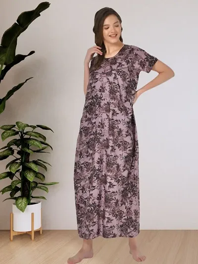 Floral Printed Cotton Nightgowns for Women