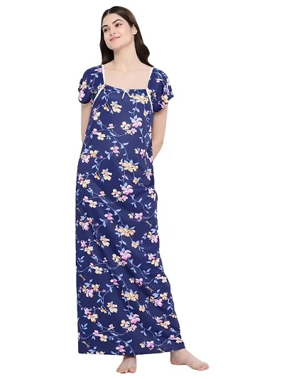 Classic Floral Print Maxi Nighty for Women