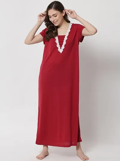 Classic  Solid Maxi Nighty for Women