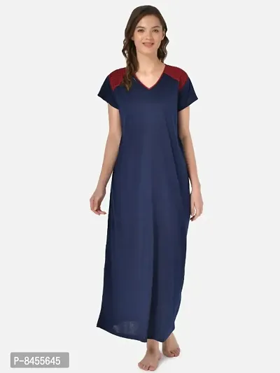 Classic Viscose Solid Maxi Nighty for Women-thumb0