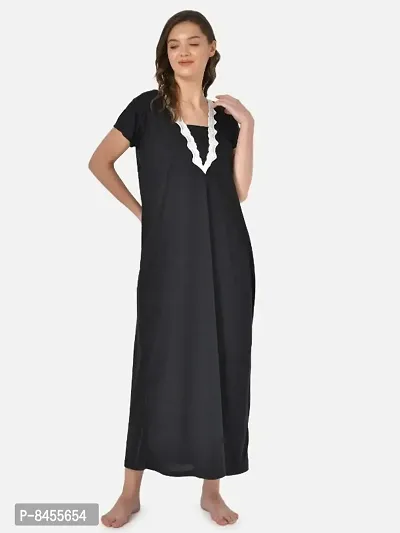 Classic Viscose Solid Maxi Nighty for Women