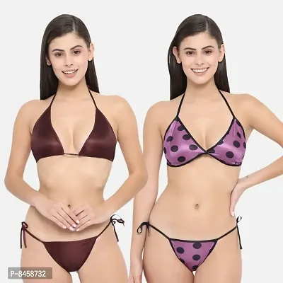 Satin Bikini Set Combo of 2