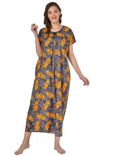 Fancy Floral Cotton Printed Premium Nighty/Gown/Maxi