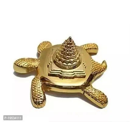 Meru (Kachua) Shree Yantra In Tortoise Made In Metal For Home And Office Vastu. Puja-thumb0