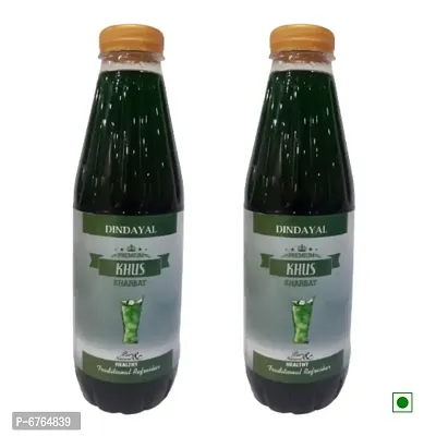 Dindayal Aushadhi -100% Pure Premium Khus Sharbat | Khus Sharbat Syrup - 750 ML (Pack of 2)-thumb0