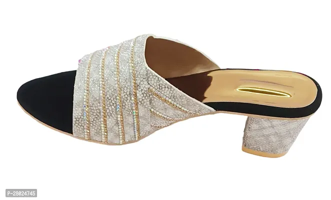 Women Nappa Block Heel Sandals With Diamond Design-thumb2