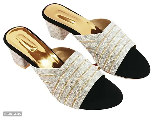 Women Nappa Block Heel Sandals With Diamond Design-thumb4