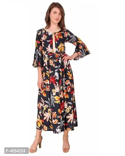 multicolor floral printed dress-thumb0