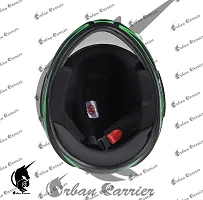 ABS Material Open Face Rainbow Visor Helmet, UV Scratch Resistance (Green)-thumb1