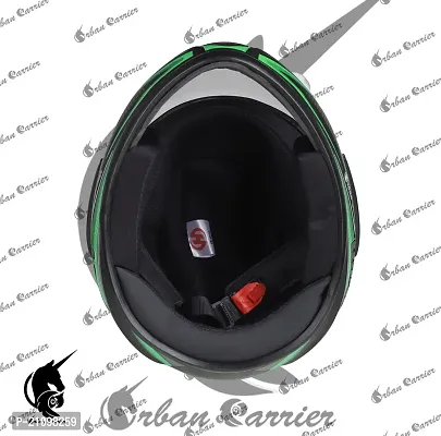 ABS Material Open Face Rainbow Visor Helmet, UV Scratch Resistance (Green)-thumb2