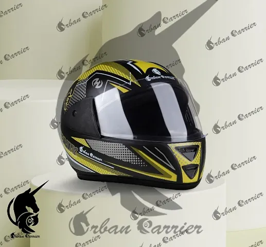 Urban Carrier ABS Material Shell Full Face Clear Visor Helmet, Unit UV Scratch Resistance