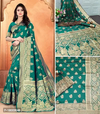 Stylish Fancy Banarasi Silk Saree With Blouse Piece For Women-thumb0