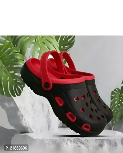 Trendy EVA Red Sliders Waterproof Crocks Style Flip Flops For Men