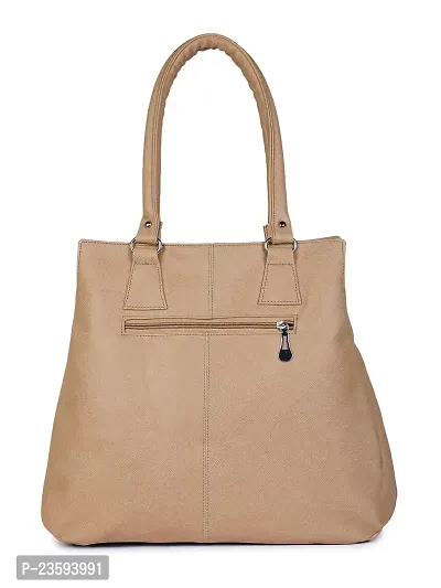 GLOSSY PU Handbag For Women (Beige)-thumb5