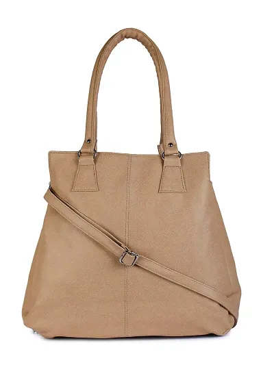 GLOSSY PU Handbag For Women (Beige)