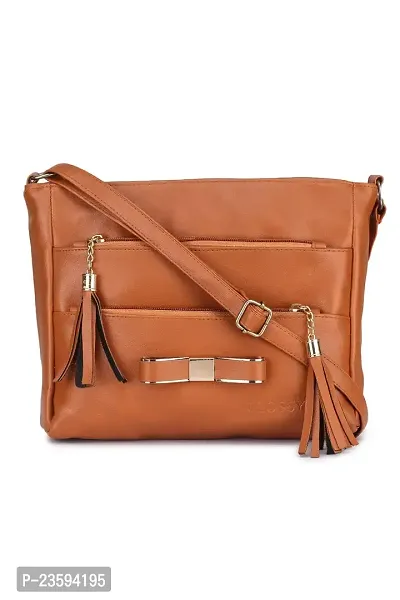 GLOSSY Women's Sling Bag (Tan)-thumb0