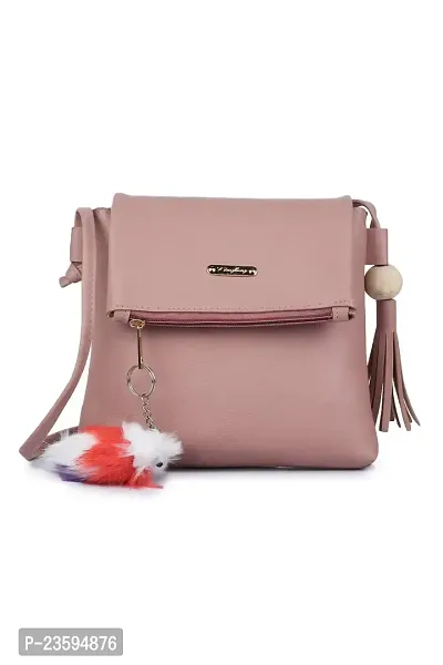 GLOSSY PU Sling Bag For Girls/Women - Pink