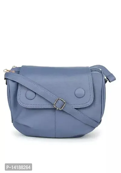 Stylish Blue PU Solid Sling Bags For Women