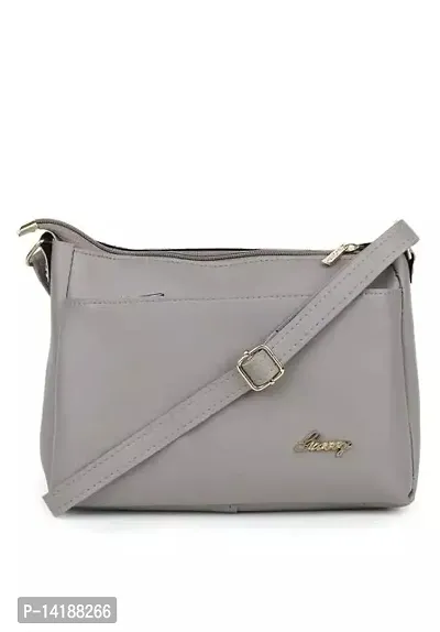 Stylish Beige PU Solid Sling Bags For Women