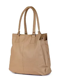 GLOSSY PU Handbag For Women (Beige)-thumb1