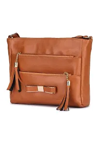 GLOSSY Women's Sling Bag (Tan)-thumb1