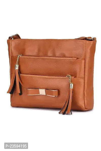 GLOSSY Women's Sling Bag (Tan)-thumb2