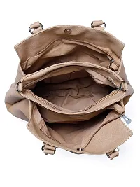 GLOSSY PU Handbag For Women (Beige)-thumb3