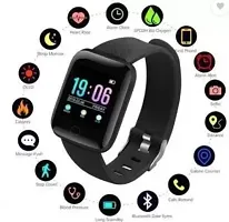 ID116 Plus 2022 Smart Watch for Women,Latest for Android and iOS Phones IP68 Waterproof Activity Tracker with Touch Color Screen Heart Rate Monitor Pedometer Sleep Monitor for Men and Kids Black-thumb4