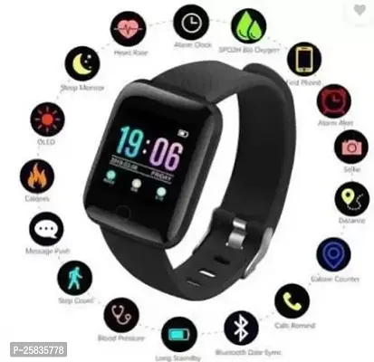 ID116 Plus 2022 Smart Watch for Women,Latest for Android and iOS Phones IP68 Waterproof Activity Tracker with Touch Color Screen Heart Rate Monitor Pedometer Sleep Monitor for Men and Kids Black-thumb5