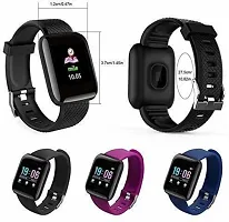 ID116 Plus 2022 Smart Watch for Women,Latest for Android and iOS Phones IP68 Waterproof Activity Tracker with Touch Color Screen Heart Rate Monitor Pedometer Sleep Monitor for Men and Kids Black-thumb2