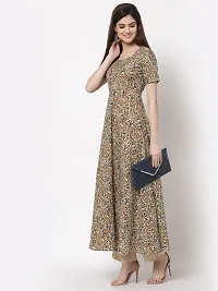 KBZ Womens Cotton Printed Flared Long Dress-thumb1