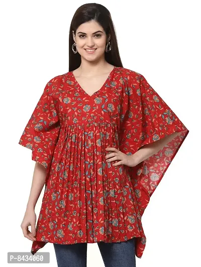 KBZ Womens Cotton Printed Regular Kaftan Top-thumb1