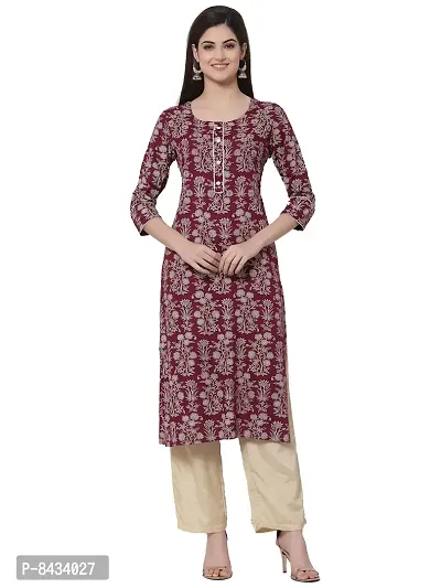 KBZ Womens Rayon Printed Straight Kurta