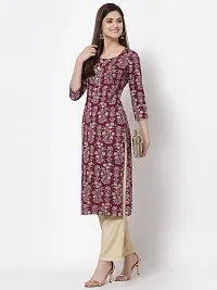 KBZ Womens Rayon Printed Straight Kurta-thumb1