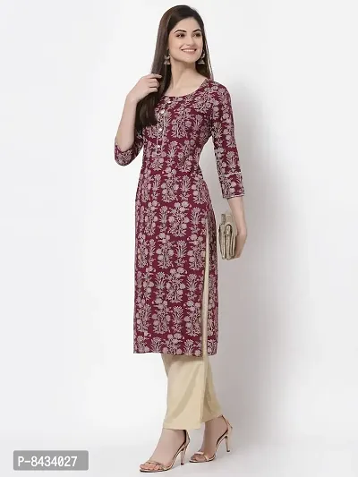 KBZ Womens Rayon Printed Straight Kurta-thumb2