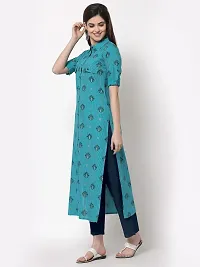 KBZ Womens Rayon Printed A-line Kurta-thumb1