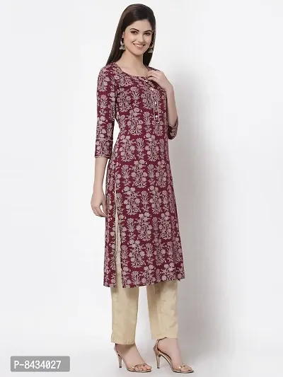 KBZ Womens Rayon Printed Straight Kurta-thumb3