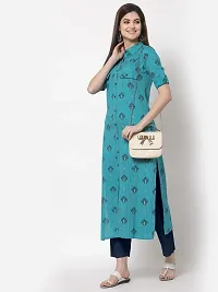 KBZ Womens Rayon Printed A-line Kurta-thumb2