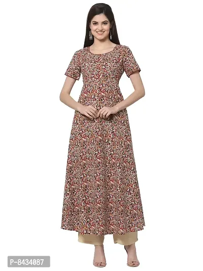 KBZ Womens Cotton Printed Flared Long Dress