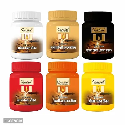 Chandan Tika Paste 6 Colors (Red, Yellow, White, Orange, Black, Brown)- 40 ML Each