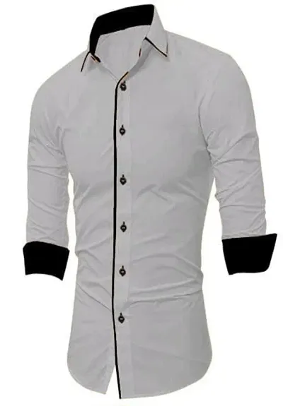 Blend Solid Casual Shirts For Men