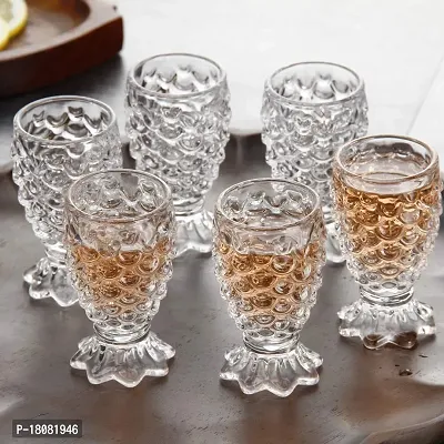 Glassware Crystal Clear Pineapple Shaped Juice Glass Set Of 6 Pieces, 220 Ml Each (Set Of 6)