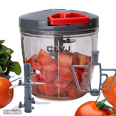 Handy Chopper, Vegetable Fruit Nut Onion Chopper, Hand Meat Grinder Mixer Food Processor Slicer Shreds per Salad Maker Vegetable Tools (1000ML, Plastic)