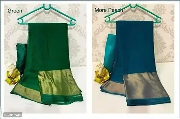 Stylish Chiffon Dyed Saree with Blouse piece For Women Pack Of 2