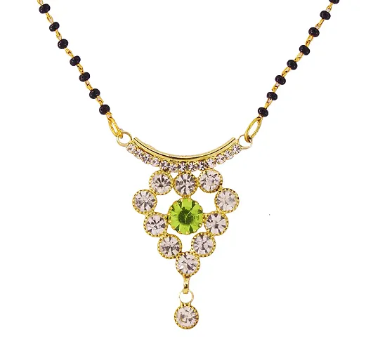 Traditional Gold Plated Brass AD Stone Work Mangalsutras