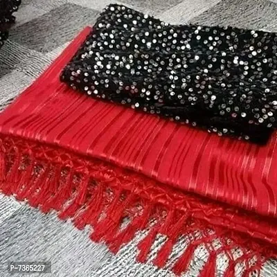 Stylish Red Art Silk Zari Sarees For Women-thumb0