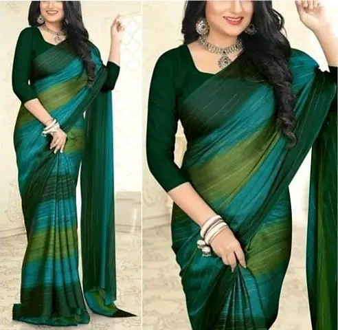 Women's Chiffon Printed Saree With Blouse Piece | Pure Chiffon Saree Length Size: 5.5 m, Blouse Length Size: 0.8 m