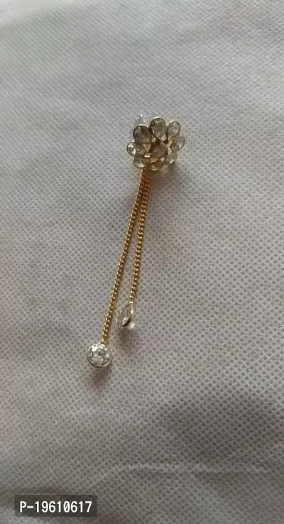 Fancy Brass American Diamond Earrings For Women
