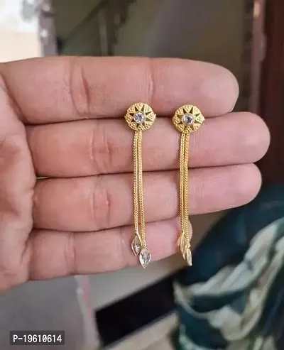 Fancy Brass American Diamond Earrings For Women