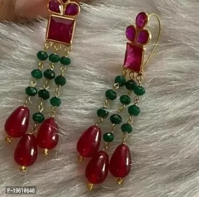 Fancy Brass American Diamond Earrings For Women-thumb0